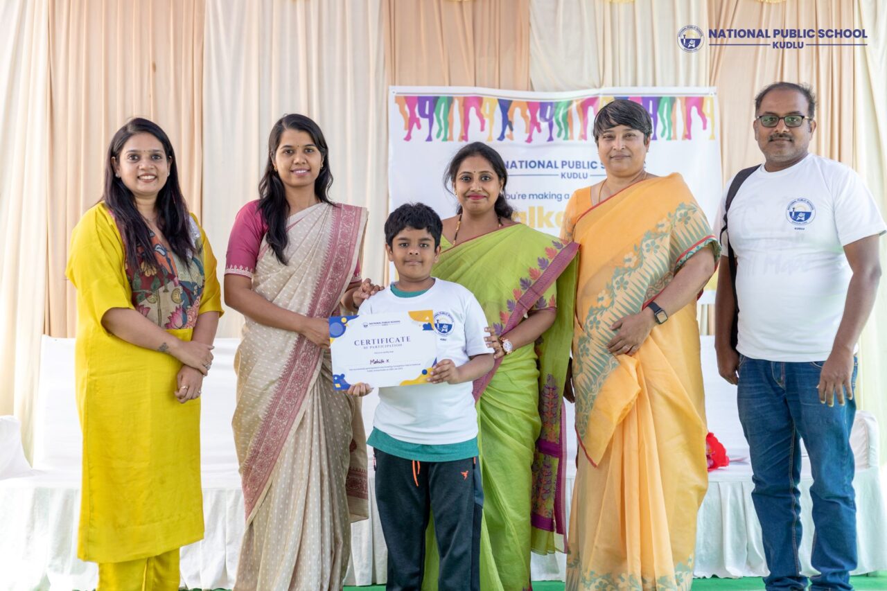 Ms Aruna Shadakshari, Ms Jeevitha, Ms Nagarathna & Ms Vijayashree distributed the certificate to the student who participated in walkathon event which was held on National Public School Kudlu
